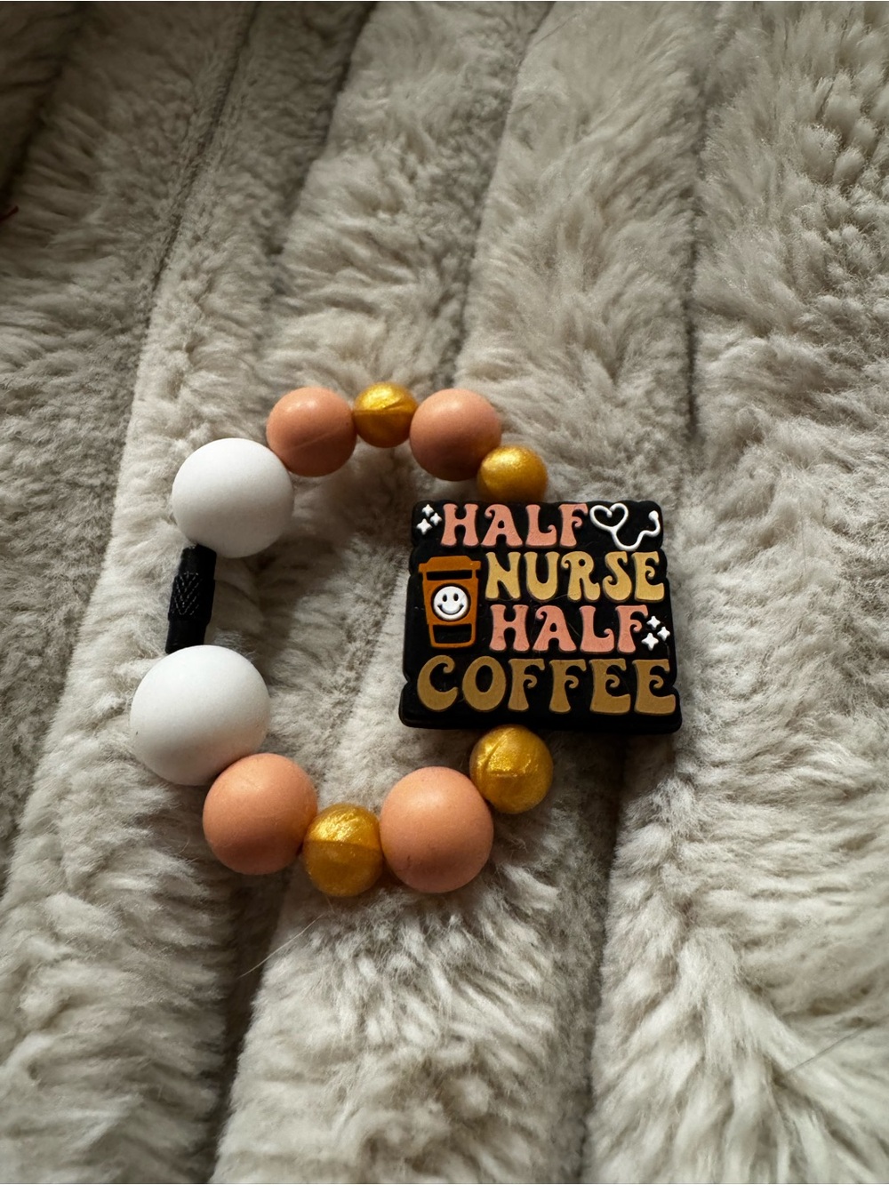 Half Nurse Half Coffee Beaded Cup Charm